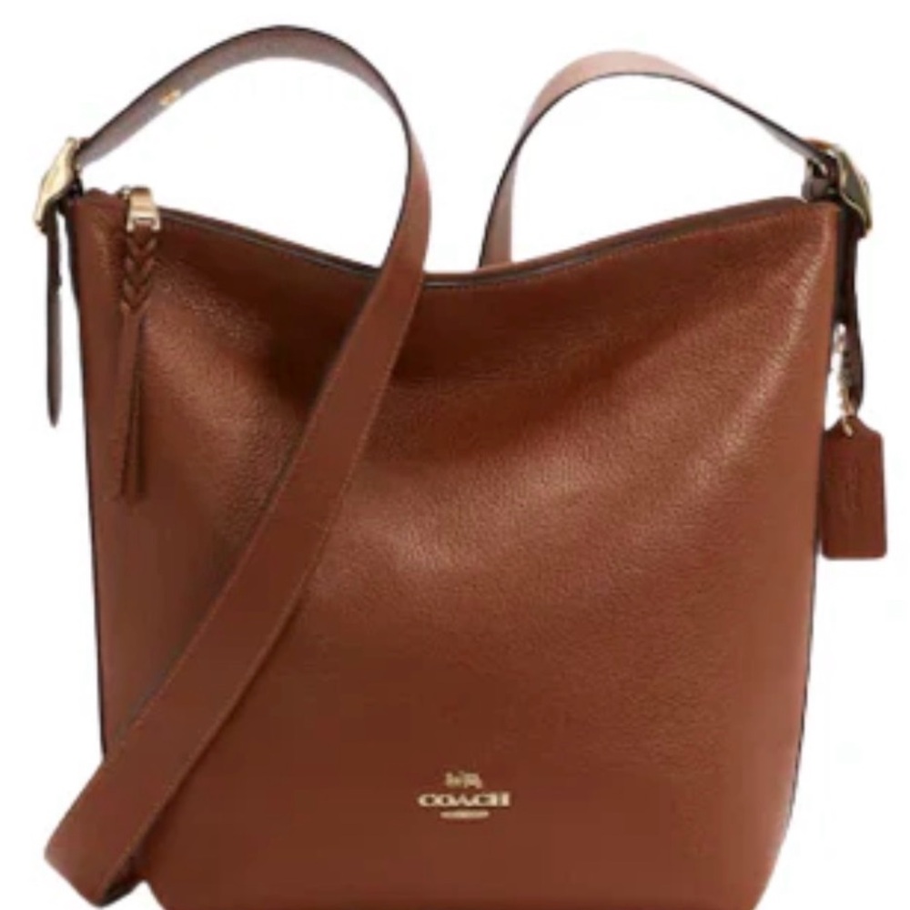 Coach Val Brown Leather Shoulder Bag with Gold Accents lightly used